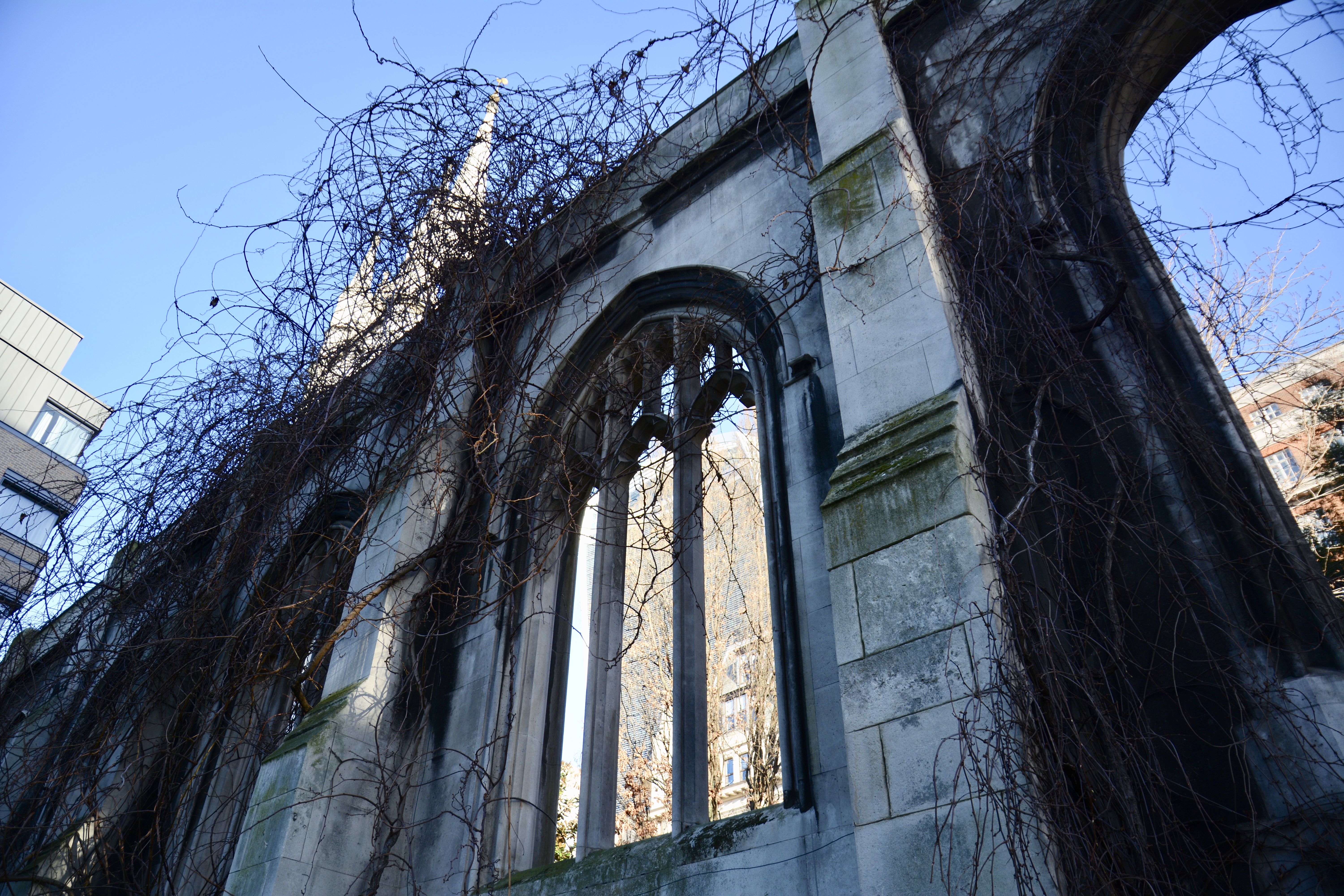 The ruins of St Dunstan-in-the-East in the City of London